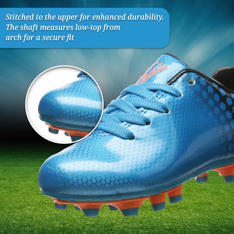 Vizari Youth Soccer Cleats for Boys Girls | Firm Ground Athletic Outdoor Football Shoes for Toddlers, Little/Big Kid - Blue/Black - Image 4